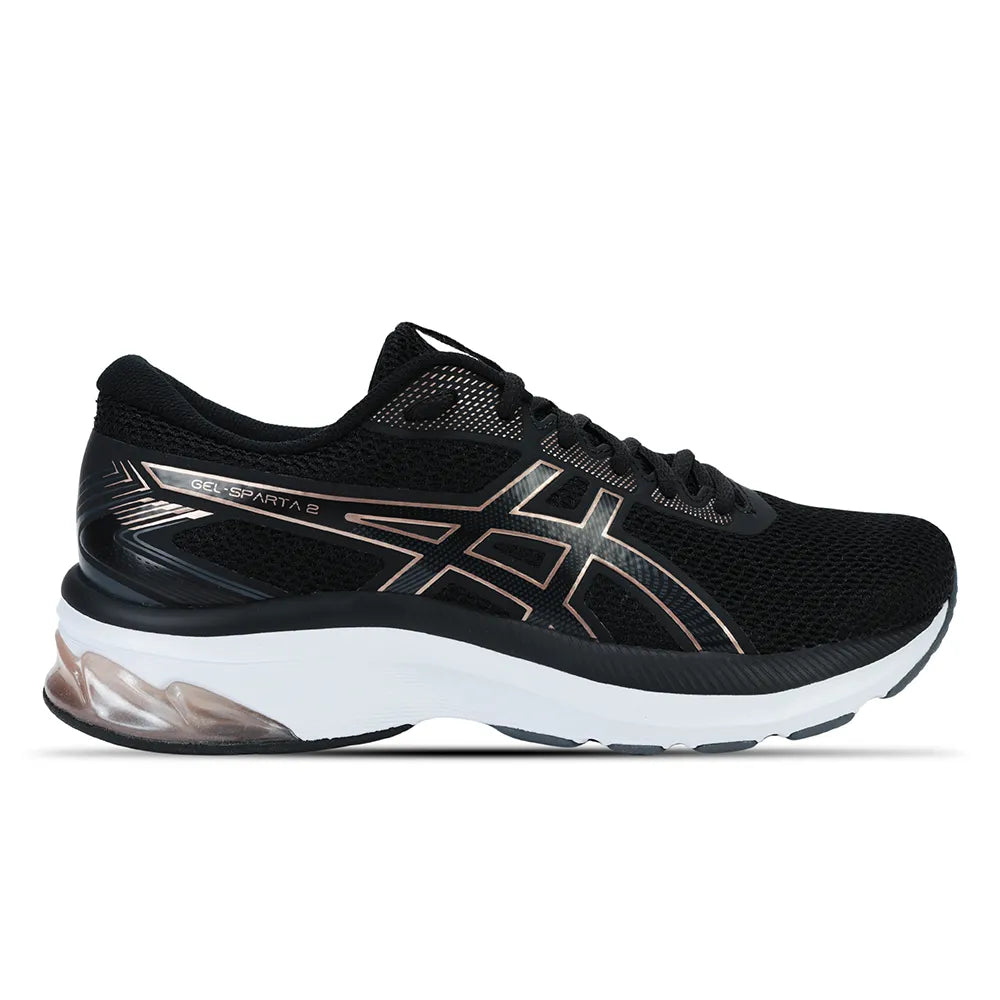 TÊNIS ASICS GEL-SPARTA 2 - FEMININO - PRETO COM BRANCO E ROSA